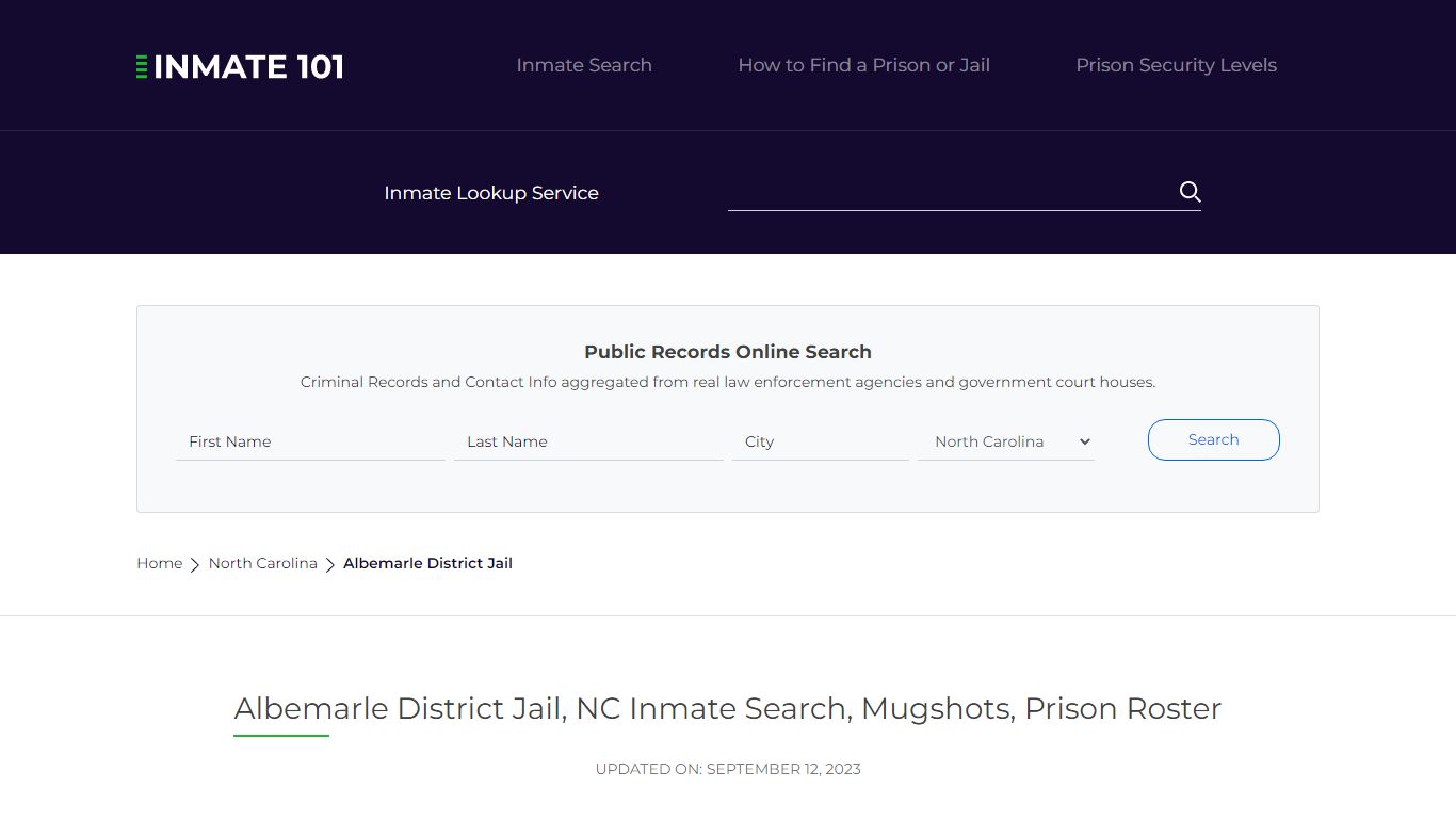 Albemarle District Jail, NC Inmate Search, Mugshots, Prison Roster